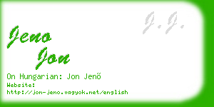 jeno jon business card